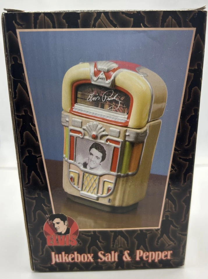 Elvis Presley Jukebox Salt And Pepper Shakers Vandor 2005 New Stackable Rare NIB - Image 2 of 4