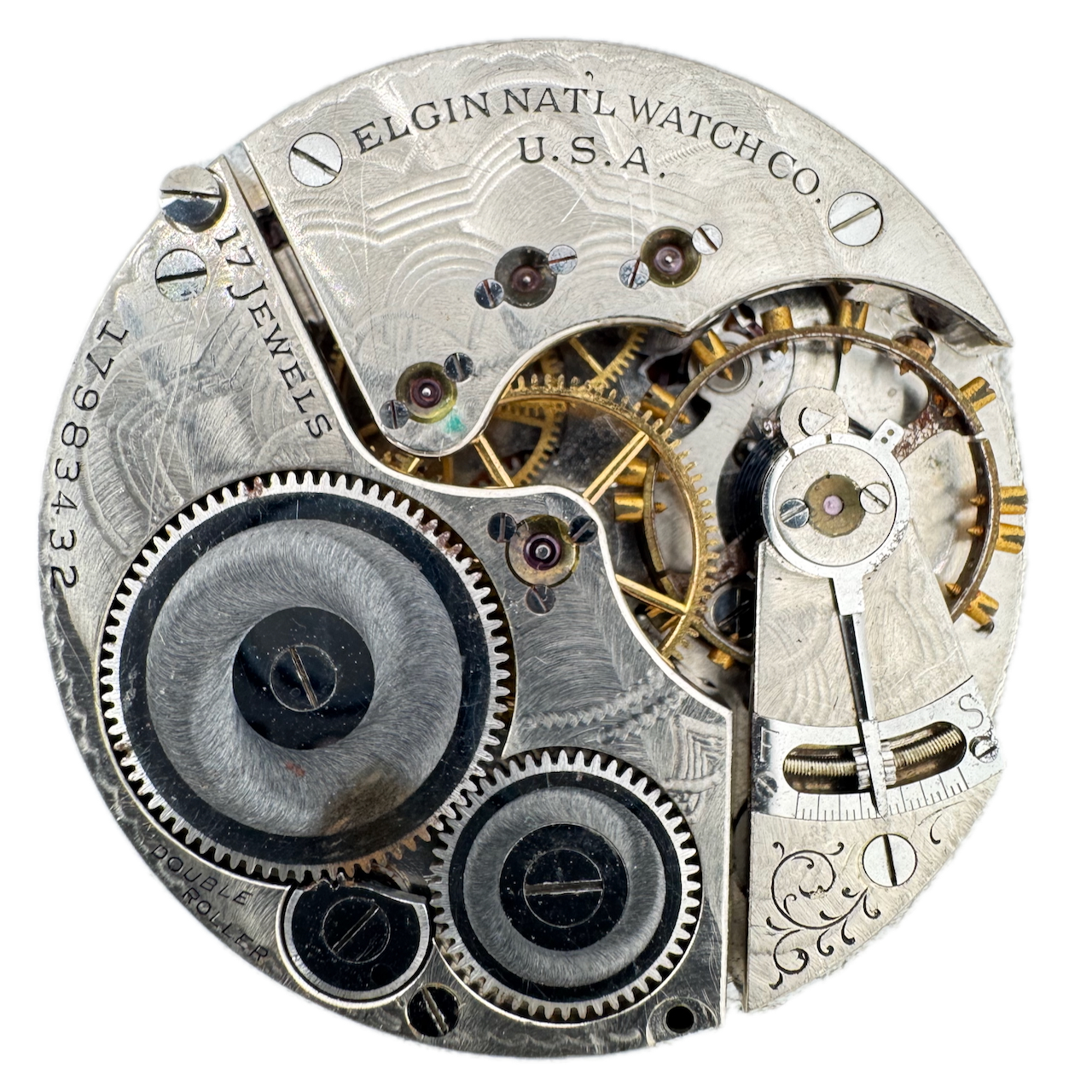 Antique 16s 1914 Elgin 17 Jewel Mechanical Pocket Watch Movement 387 USA