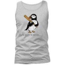 Funny Penguin Baseball I'm Ready to Batter Sarcastic Cute Animal Tank Top