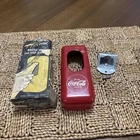 Vintage Coca Cola Wall Mount Bottle Opener Cap Catcher Acton Mfg USA Red