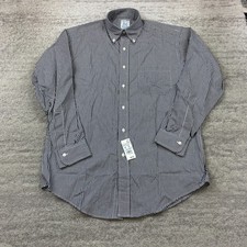 VTG Brooks Brothers Makers Oxford Button Shirt 14.5 - 3 Black OCBD USA Deadstock