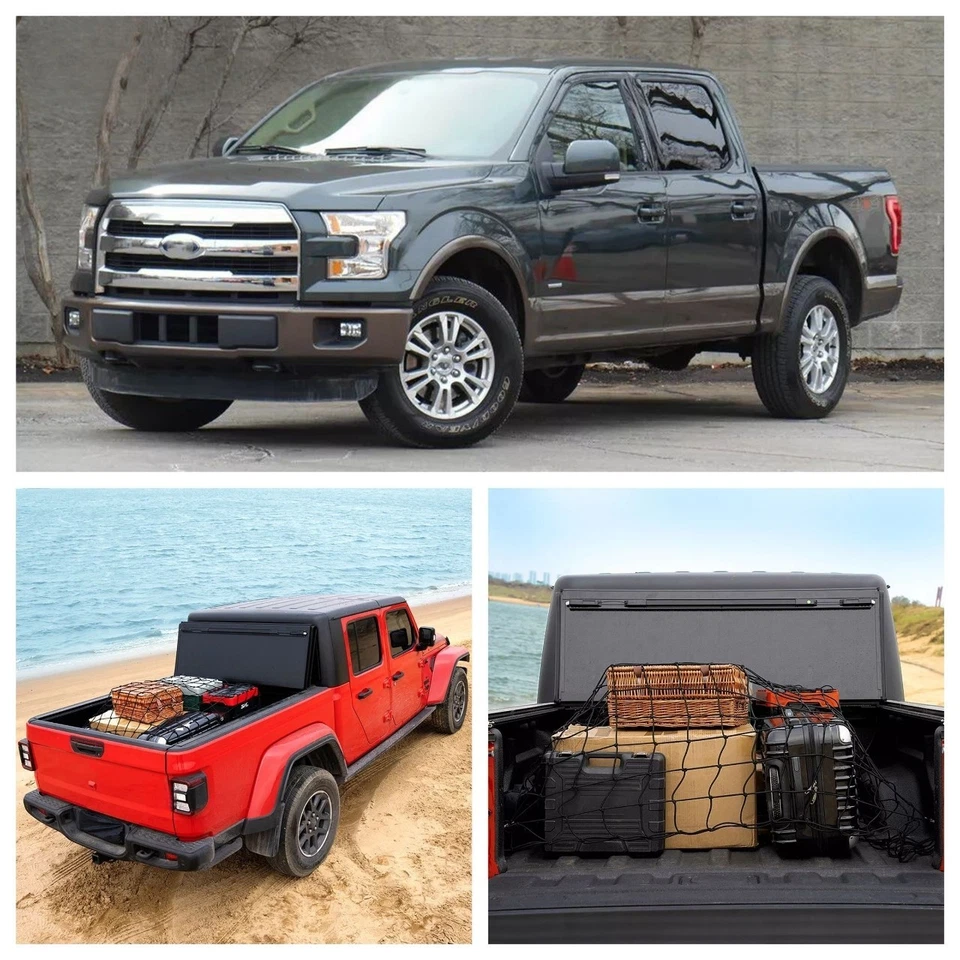 For Ford F-150 F-250 F-350 4'x6' Stretches to 8'x12' Truck Bed Cargo Net Elastic Foto 3 de 4