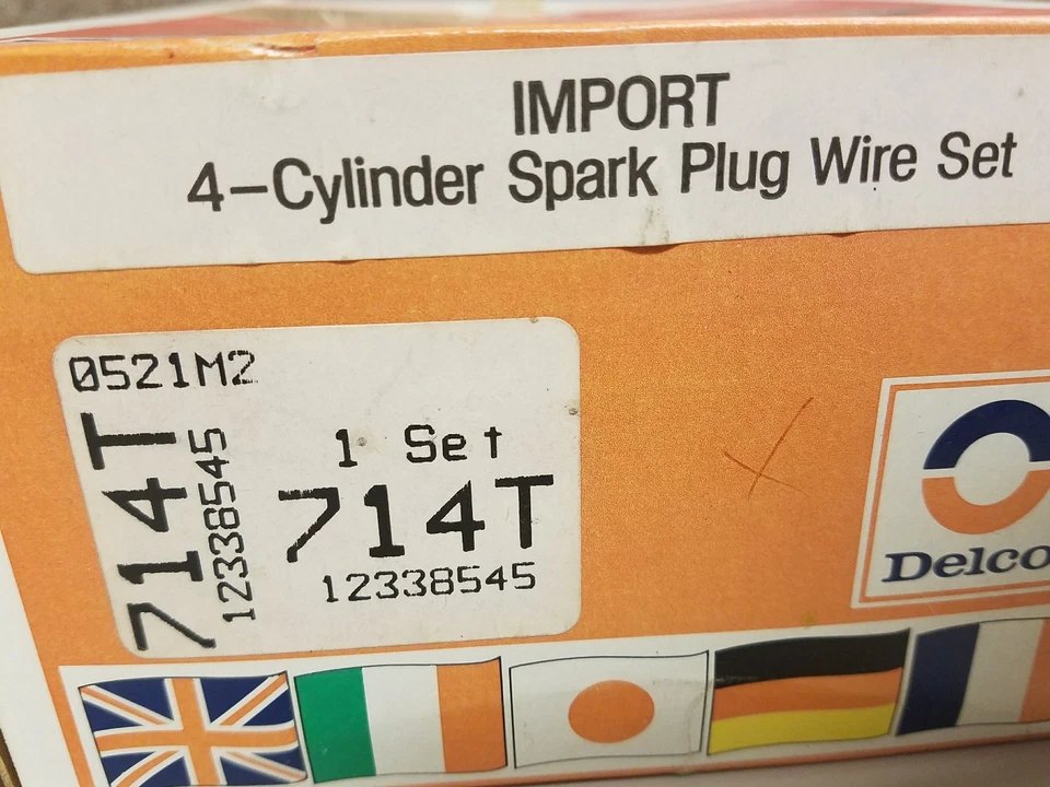 Juego de cables de bujía ACDelco 714T - OEM 12338545 - 88-92 Mazda MX6,626, Ford Probe Foto 2 de 2