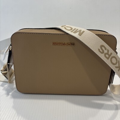 New MICHAEL KORS JET SET LG EW XBODY W/ WBG LEATHER Crossbody Bag