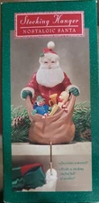 🐦🌟 💖 Hallmark Vintage Christmas Stocking Hanger Nostalgic Santa With Bag Toys