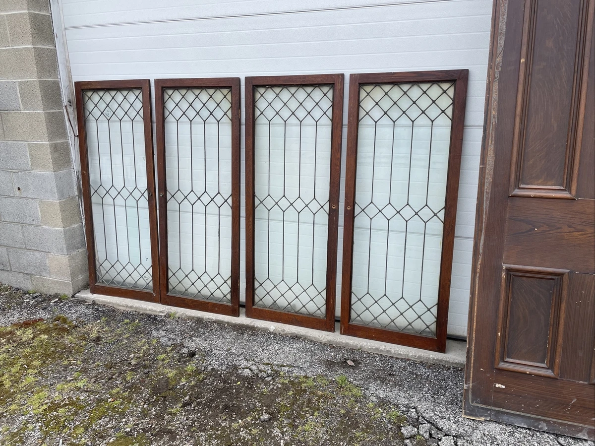Antique leaded glass cabinet doors deals