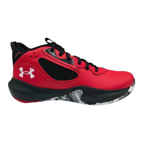 Under Armour Lockdown Youth Boy's Leather Basketball Shoes Size 5Y-6Y Red/Black - Picture 2 of 15