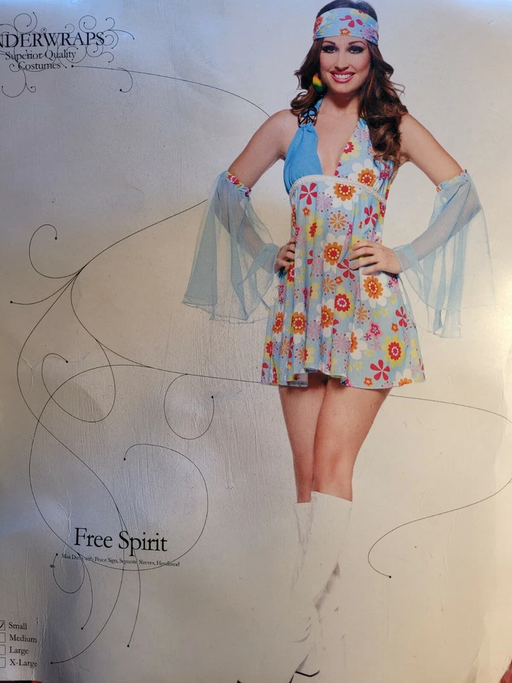 Женский цветок ребенка хиппи костюм для Хэллоуина размер маленький - Изображение 2 из 4