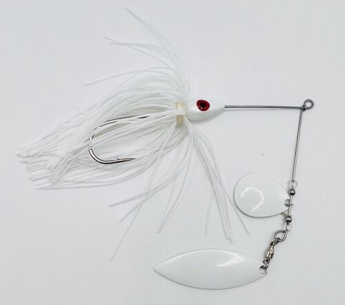 WRENNEGADES Lunker Hunter Spinnerbait Fishing Lure - 3/8oz. White/White 4/0