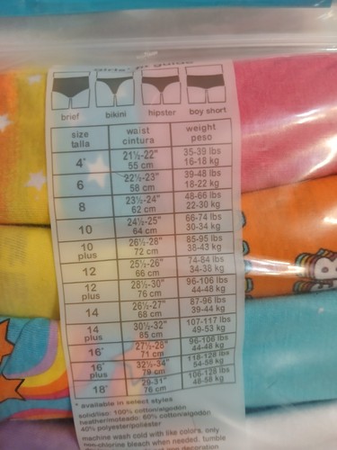 Pack of 15 Hanes Girl's Hipster Underwear Many Sizes Available From Size 6 to 16 - Picture 7 of 14
