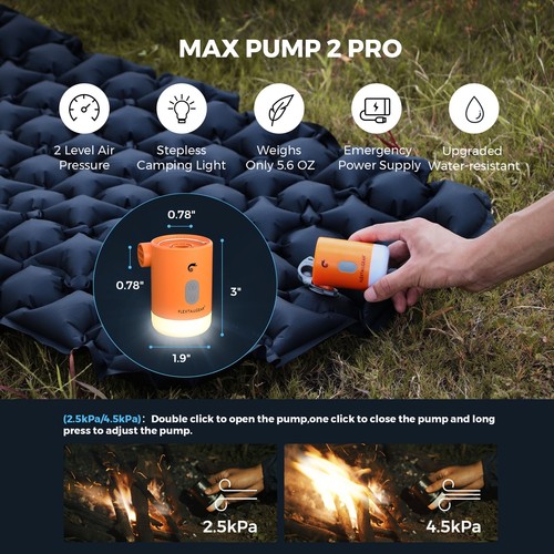 FLEXTAIL MAX PUMP2 Pro-4-in-1 Portable Ultralight Inflator Rechargeable Air Pump - Picture 26 of 30