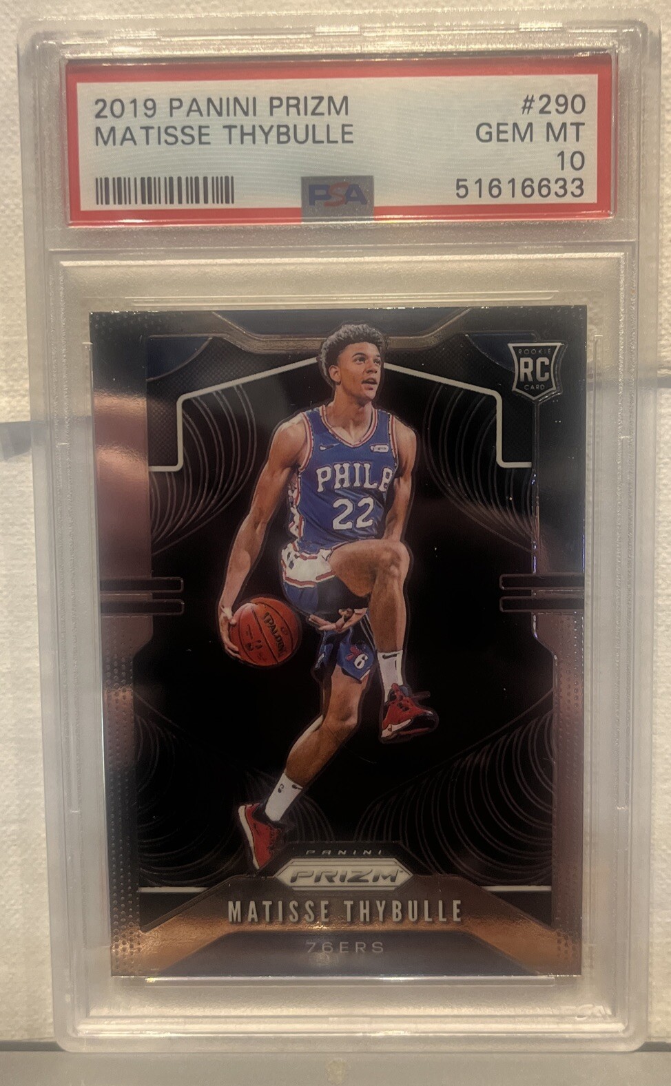 MATISSE THYBULLE 2019 PANINI PRIZM ROOKIE RC #290 PSA 10 GEM MINT 76ERS