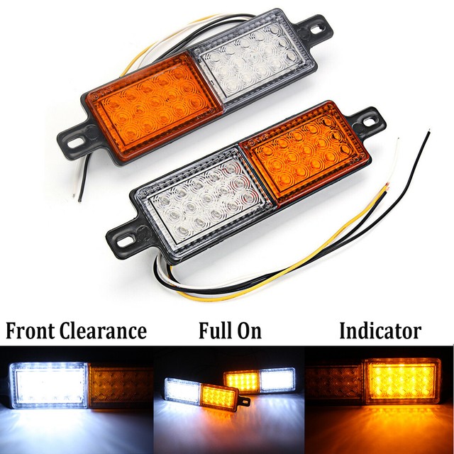 2x Universal 30 LED Bullbar Front Indicator Side Marker Lamp 12V24V