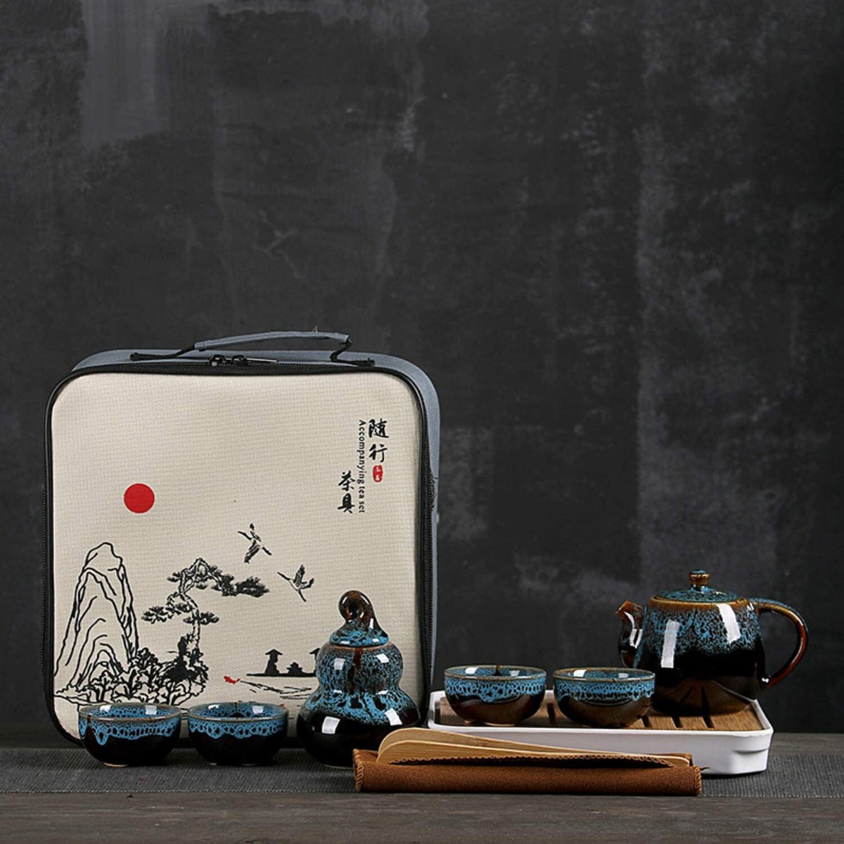brand new ceramic Chinese Kungfu Tea Set Portable Travel Tea Set