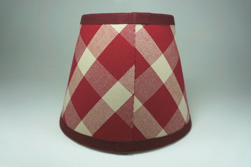 Country Waverly Cranberry Burgundy Liberty Plaid Fabric Lampshade Lamp Shade - Picture 10 of 10