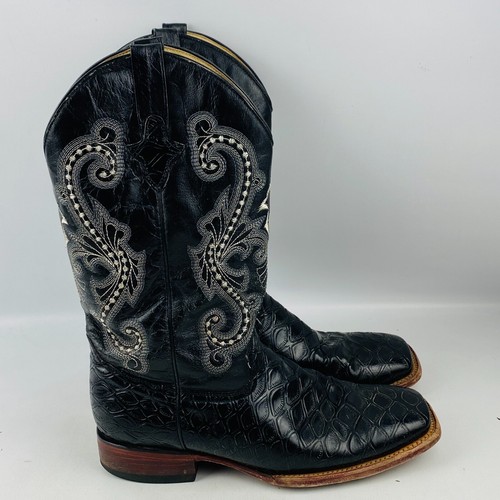 Mens 10D Ferrini Western Boots Black 