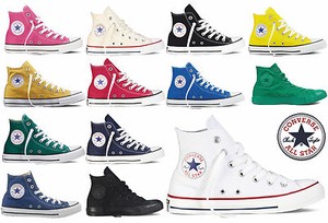 Converse All Star Alte Chuck Taylor Hi Tela Scarpe Sneakers Uomo Donna  Bambino | eBay