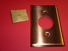NOS! BELL 1-GANG SINGLE RECEPTACLE, SMOOTH COPPER FINISH WALL PLATE