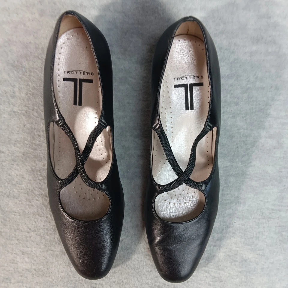 Zapatos Trotters JAMIE Negros Tacones Correa Cruzada Zapatos Cuero Mujer Talla 9S Foto 4 de 4