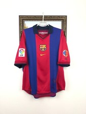Barcelona Home football shirt 2000 Soccer #11 Overmars Nike Mens Jersey Size M