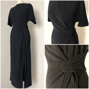 audrey hepburn long black dress