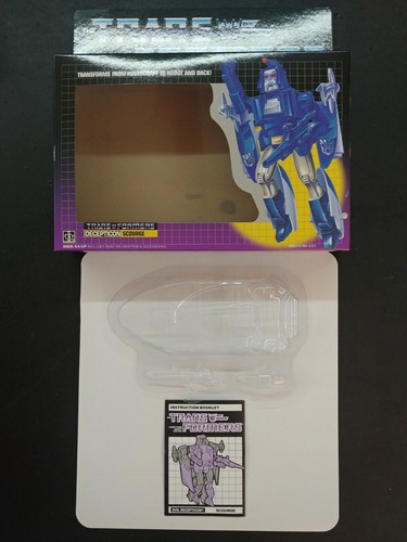 TRANSFORMERS G1 DECEPTICON SCOURGE BOX, INSTRUCTIONS, BUBBLE, & INSERT ...