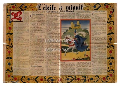 1944 DOKUMENT (Ref. Sor 106) MITTELALTERLICHE ERZÄHLUNG MITTERNACHTSSTERN VIOLETT MARIAUD 2p