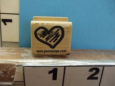 scribbled heart rubber stamp 1U