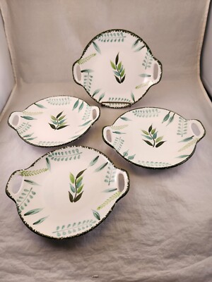 Botanical Leaves Set Of 4 Dessert Luncheon Salad Plates