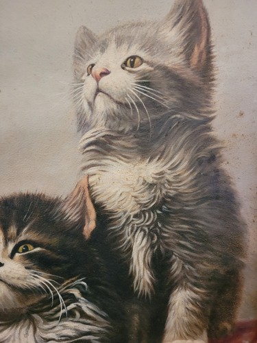 Ölgemälde Katzenkinder, vintage - Bild 4 von 24