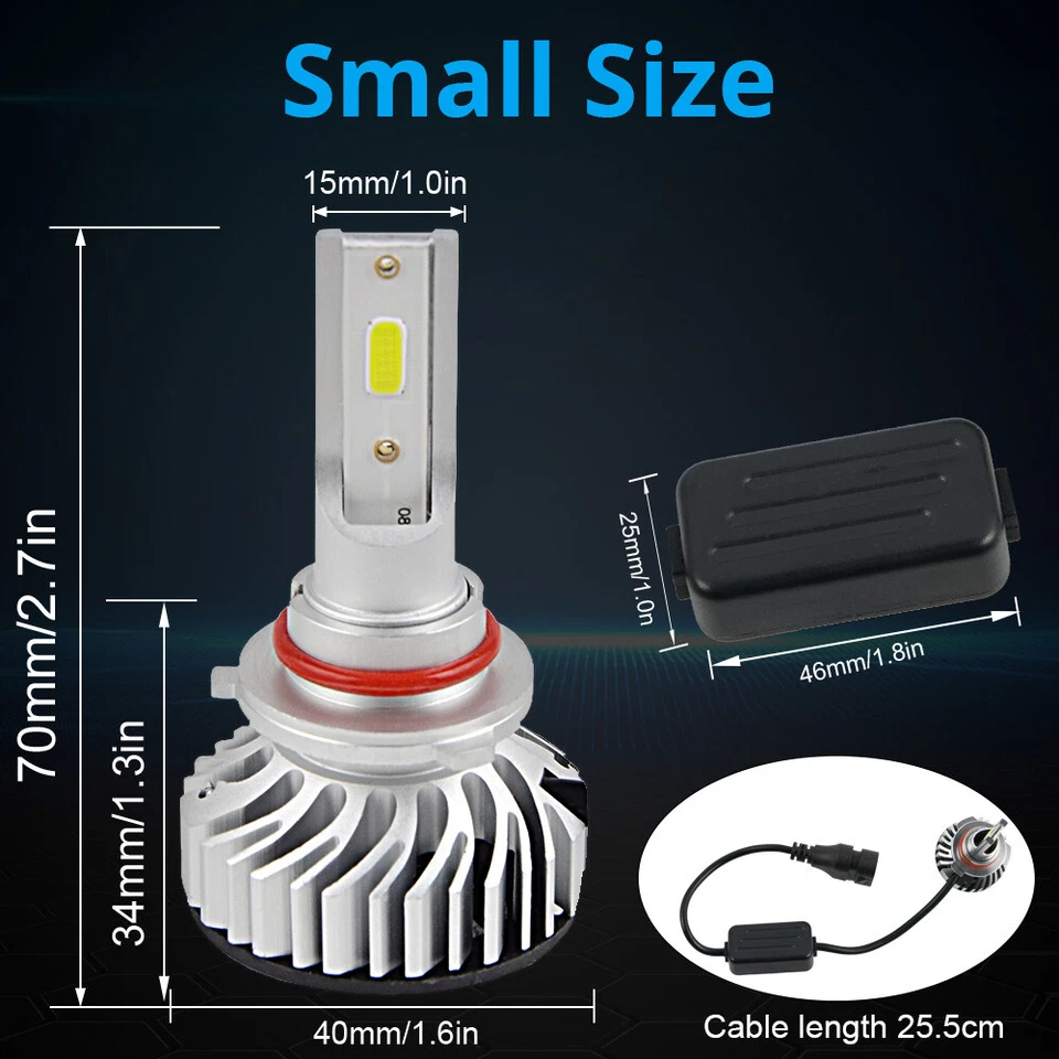 2X HB3 LED Headlight Bulbs 6000K Fit Vauxhall Mokka Mokka X 2012-2025 High Beam - Image 4 of 4