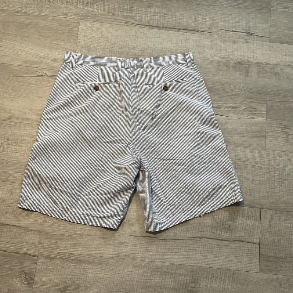 Pantalones Cortos Club Room Seersucker Para Hombres 33w Azul Blanco Preppy Chino Barco de Golf Foto 3 de 4