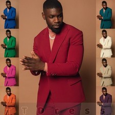 Men 2 Piece Suit Peak Lapel Jacket Pants Wedding Prom Business Formal Tuxedos