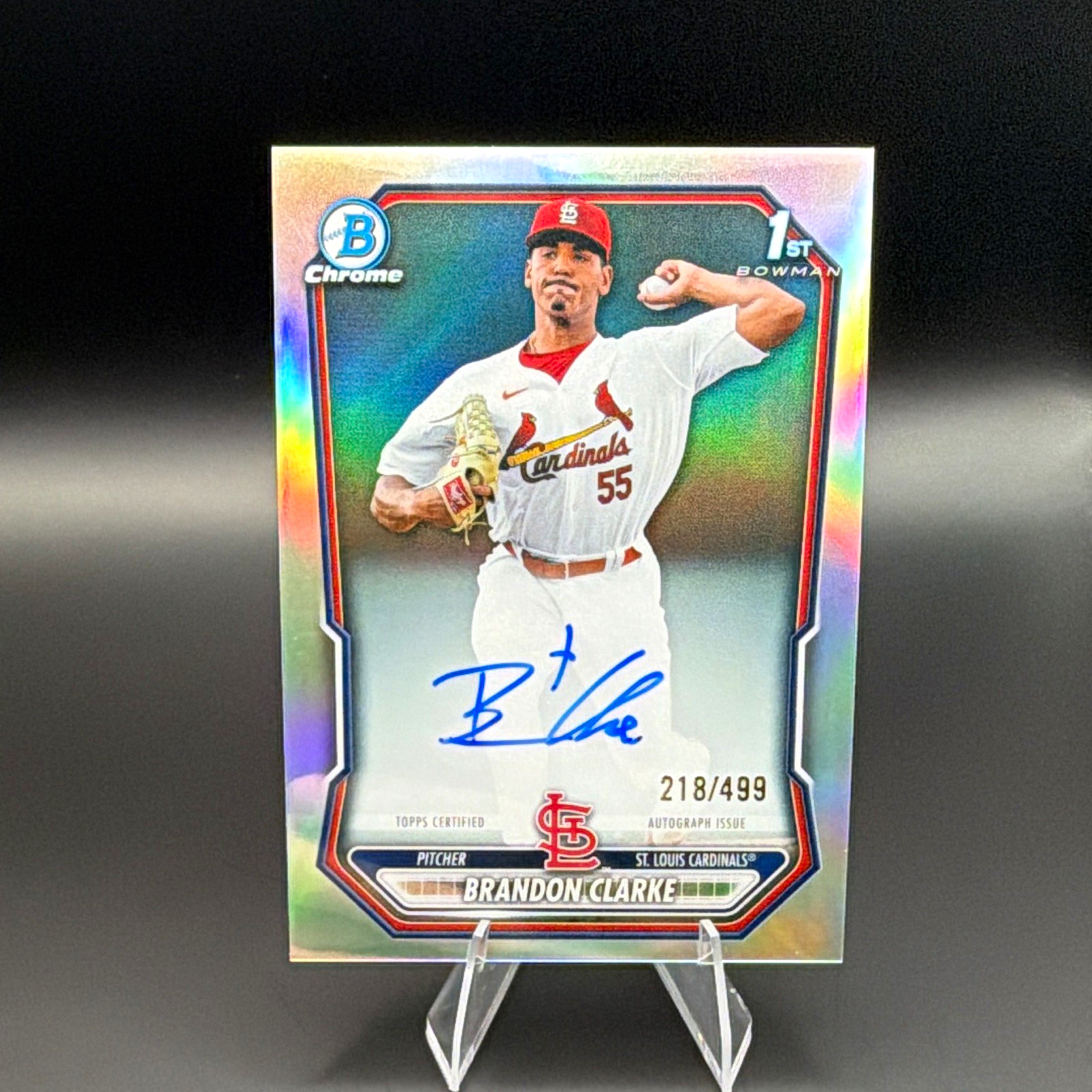 Topps 2024 Bowman Chrome Brandon Clarke 1st Bowman Refractor Auto 218/499
