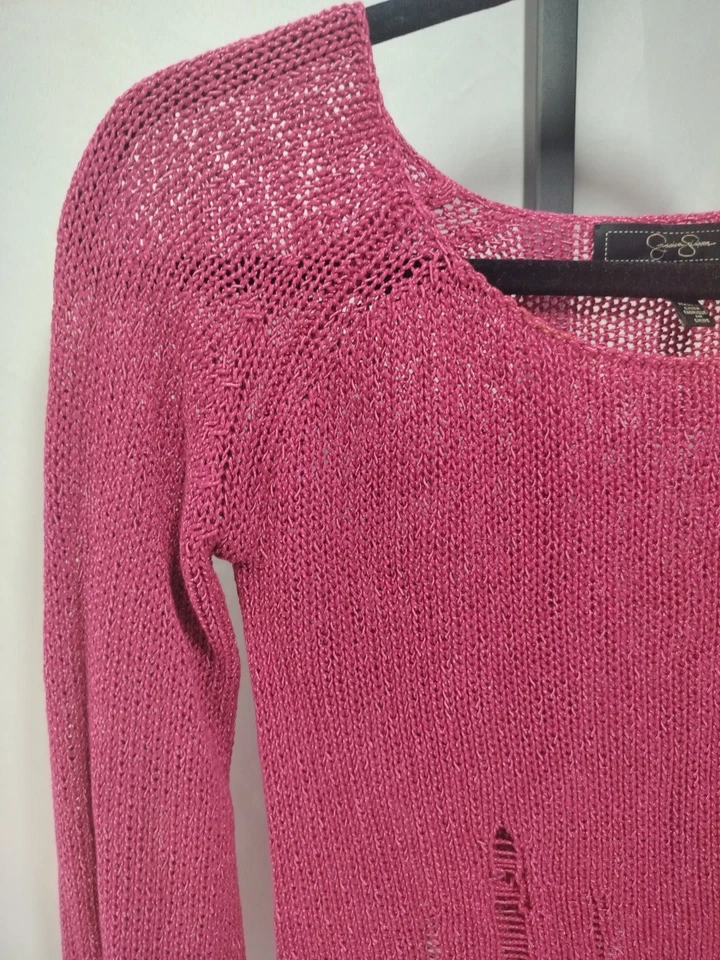 Suéter corto Jessica Simpson manga larga campana envejecido, talla XS Foto 4 de 4