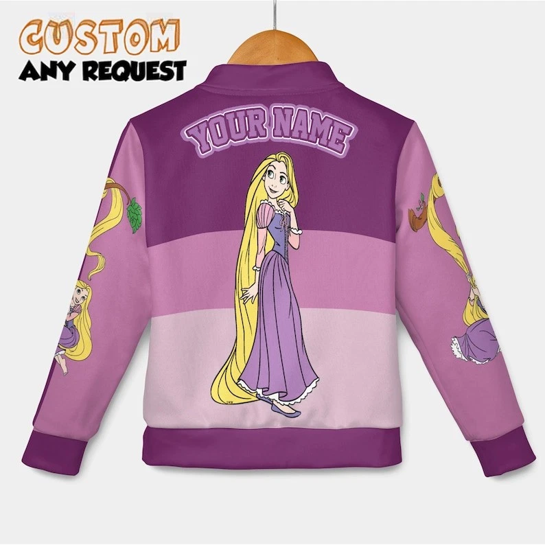 Custom Name Tangled Rapunzel Princess Go Live Your Dream Baseball Jacket