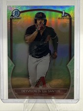 2023 Bowman Chrome Deyvison De Los Santos Green Lunar 1st Bowman Marlins Call Up
