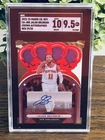Jalen Brunson 2022-23 Panini Crown Royale Crown Autographed Red # 29/35 SGC 9.5