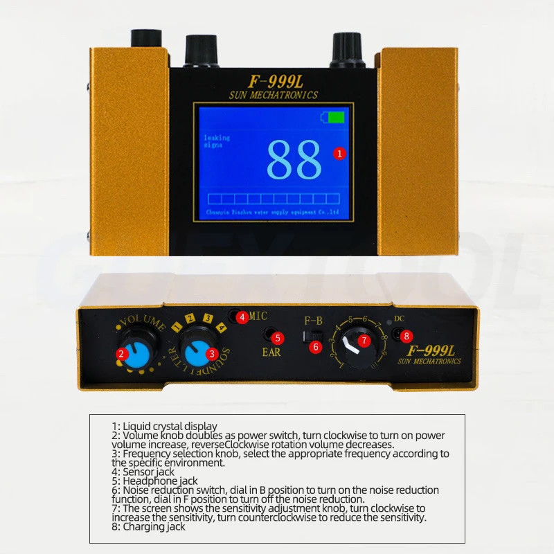 Electronic Leakage Detector Water Pipe  Water Leak Pipeline Leakage Detector