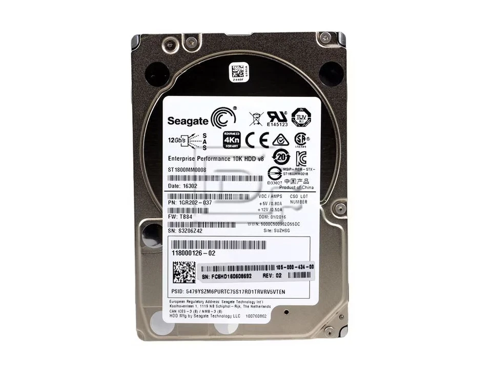 Seagate ST1800MM0008 1.8TB 2.5" 12Gbps 10K RPM eMLC Enterprise 4Kn SAS HDD - Image 2 of 3