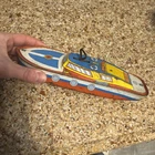 Vintage The Ohio Art Co Tin Wind-Up Cabin Cruiser Boat Toy Not Working Read