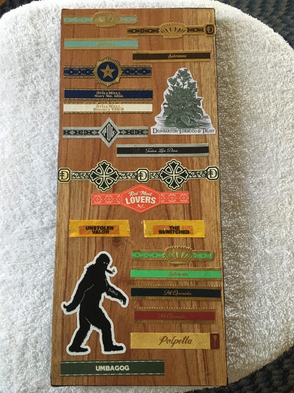 Dunbarton T & T ( Steve Saka ) custom cigar band art - w/stickers -13 1/2" x 6"
