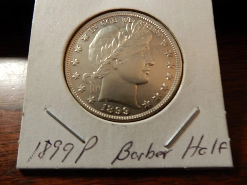 1899 P  AU BARBER HALF DOLLAR