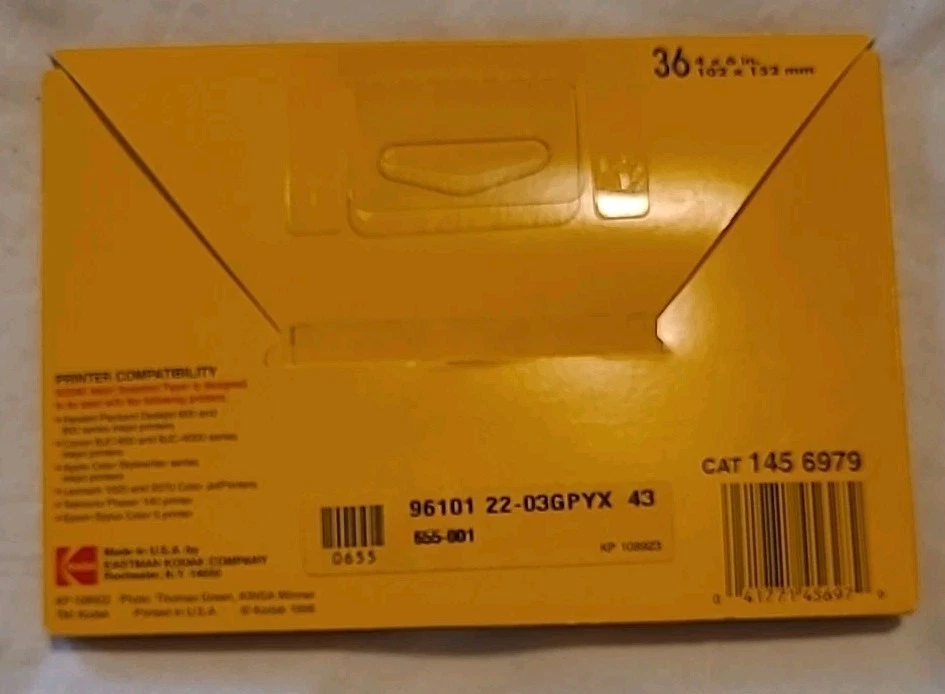 KODAK Photo Paper 4"x6" 36 Sheets Inkjet HP Cannon Apple Lexmark Tektronix Epson - Image 2 of 4