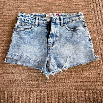 Project Denim Rebel Womens Light Wash Blue Cut Off Raw Hem Shorts Size S