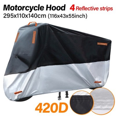 Motorcycle Cover Waterproof Heavy Duty for Winter Outside Storage Snow Rain Dust