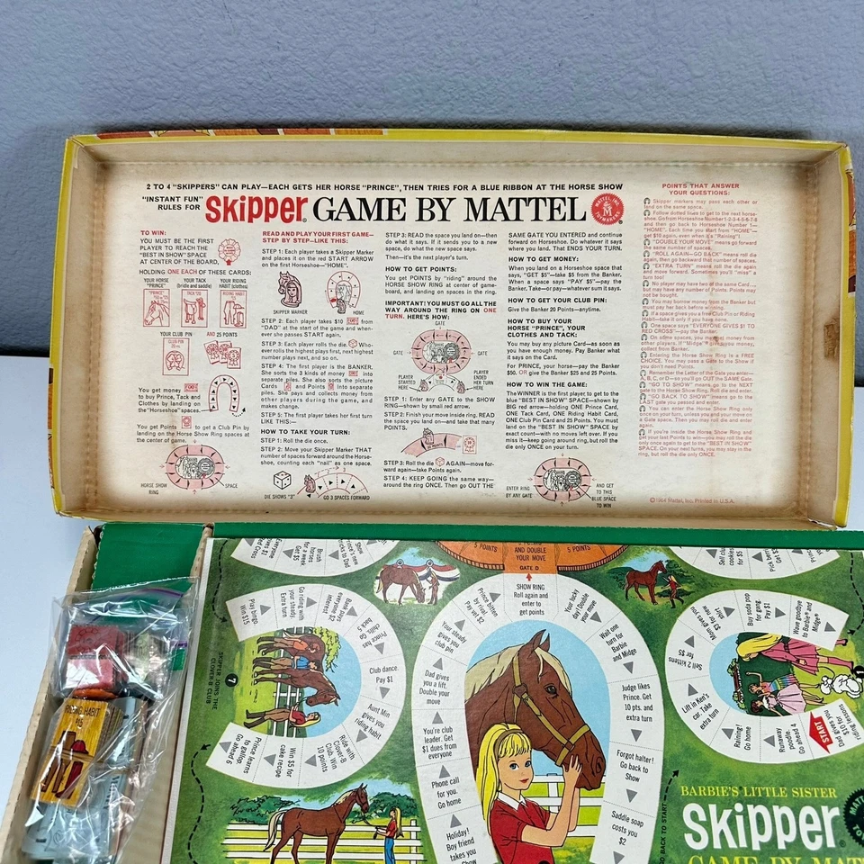 VTG 1964 Skippers Game By Mattel Barbie's Little Sister Game Kids Toy COMPLETE - Image 3 of 4