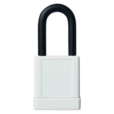 Lockout Padlock, Keyed Different, Aluminum, White, 1 1/2 In Shackle Height, 1