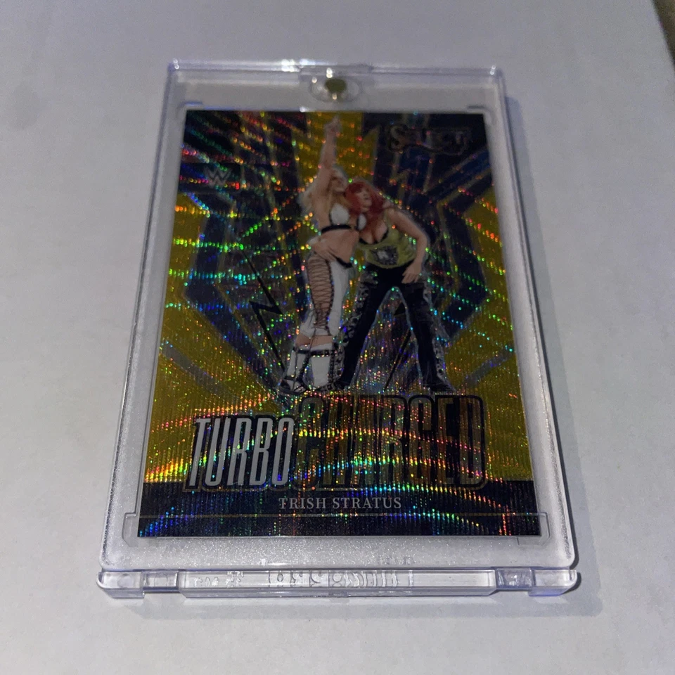 2024 Panini Select WWE #10 Trish Stratus Turbo charged GOLD Wave Prizm /10 - Image 3 of 4