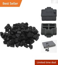 125 Pcs Black Silicone Anti-Dust Cover Plugs for RJ45 Ports - Device Protection